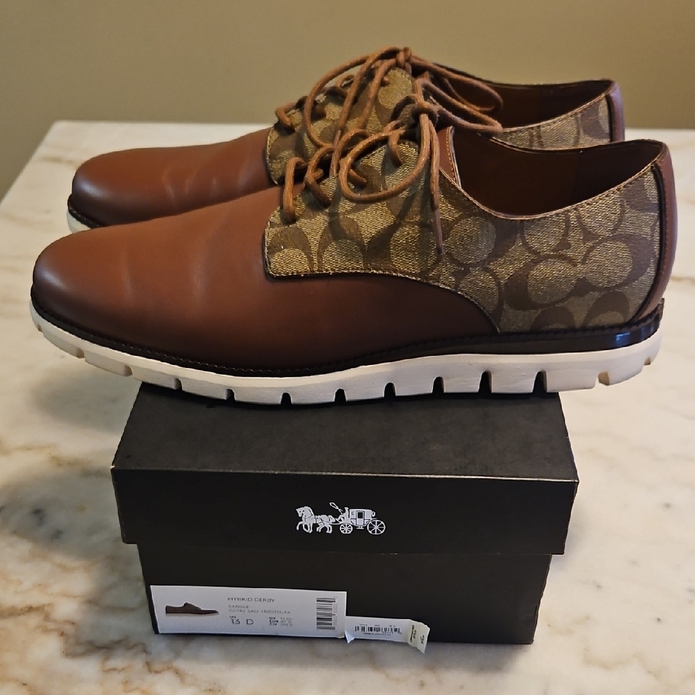 Coach Men's 13D WORN ONCE Brown and Tan Shoes